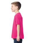 Gildan 5000B Youth Heavy Cotton T-Shirt - Heliconia - model side