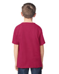 Gildan 5000B Youth Heavy Cotton T-Shirt - Cardinal - model back