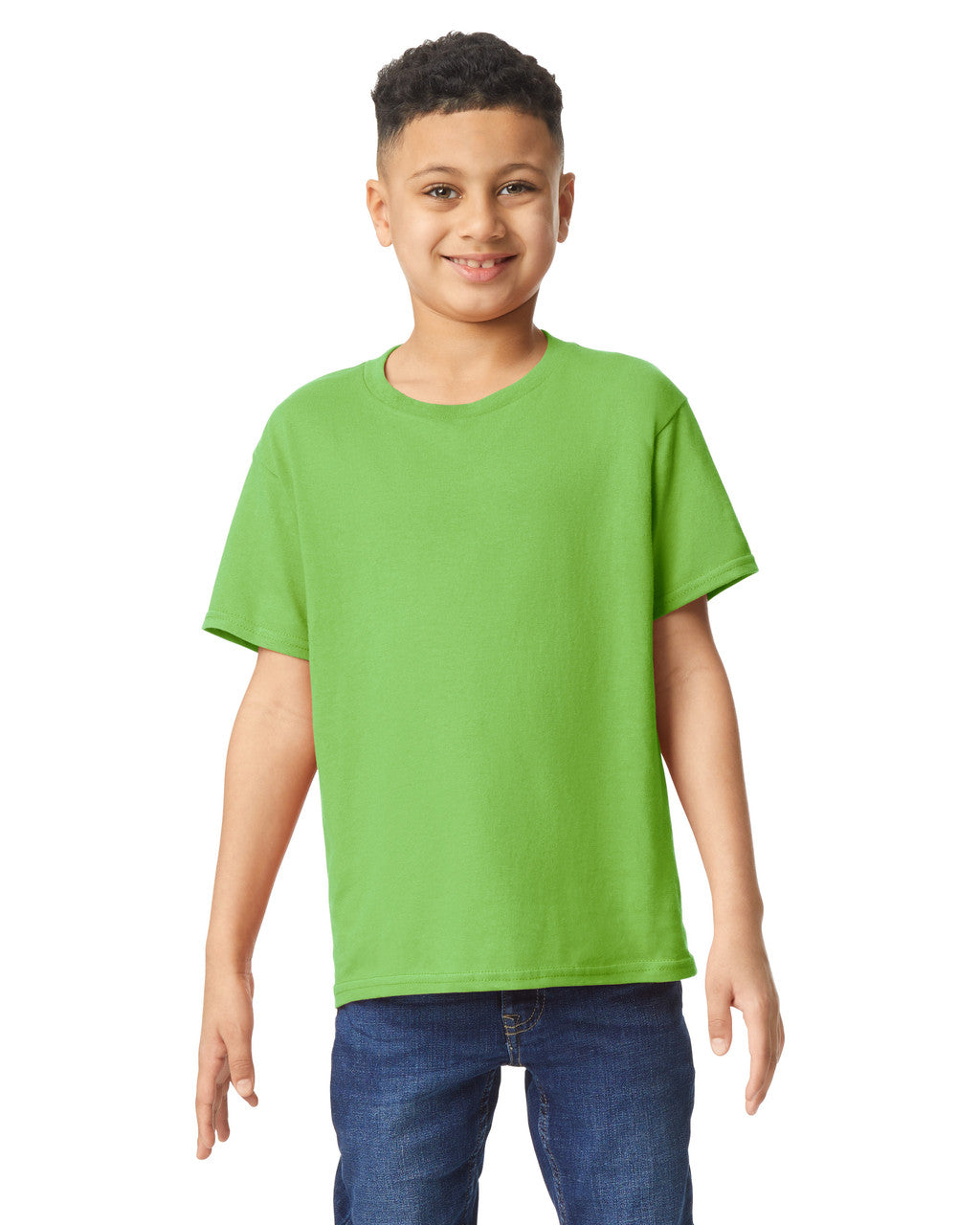 Gildan 5000B Youth Heavy Cotton T-Shirt - Lime - model front