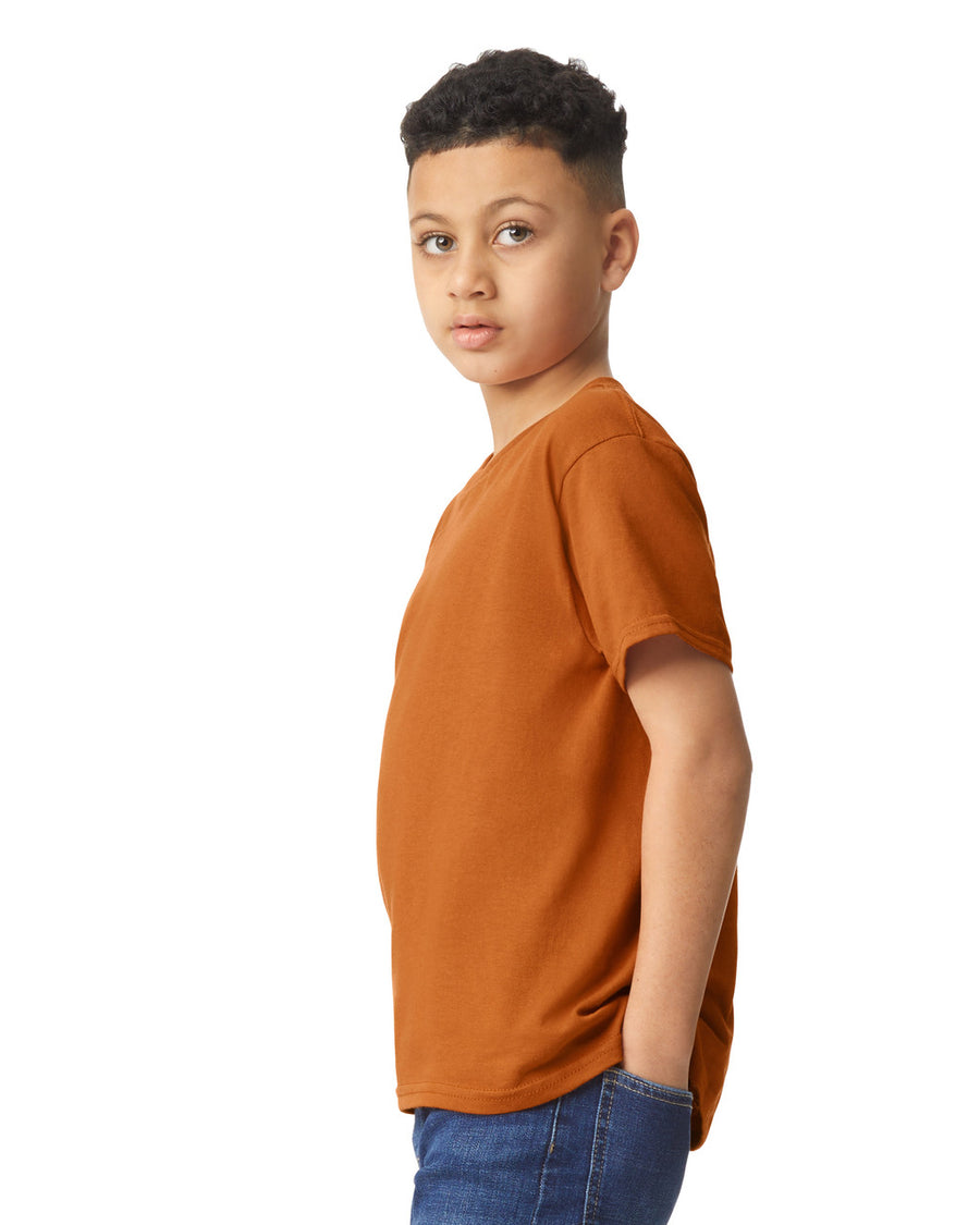 Gildan 5000B Youth Heavy Cotton T-Shirt - Orange - model side