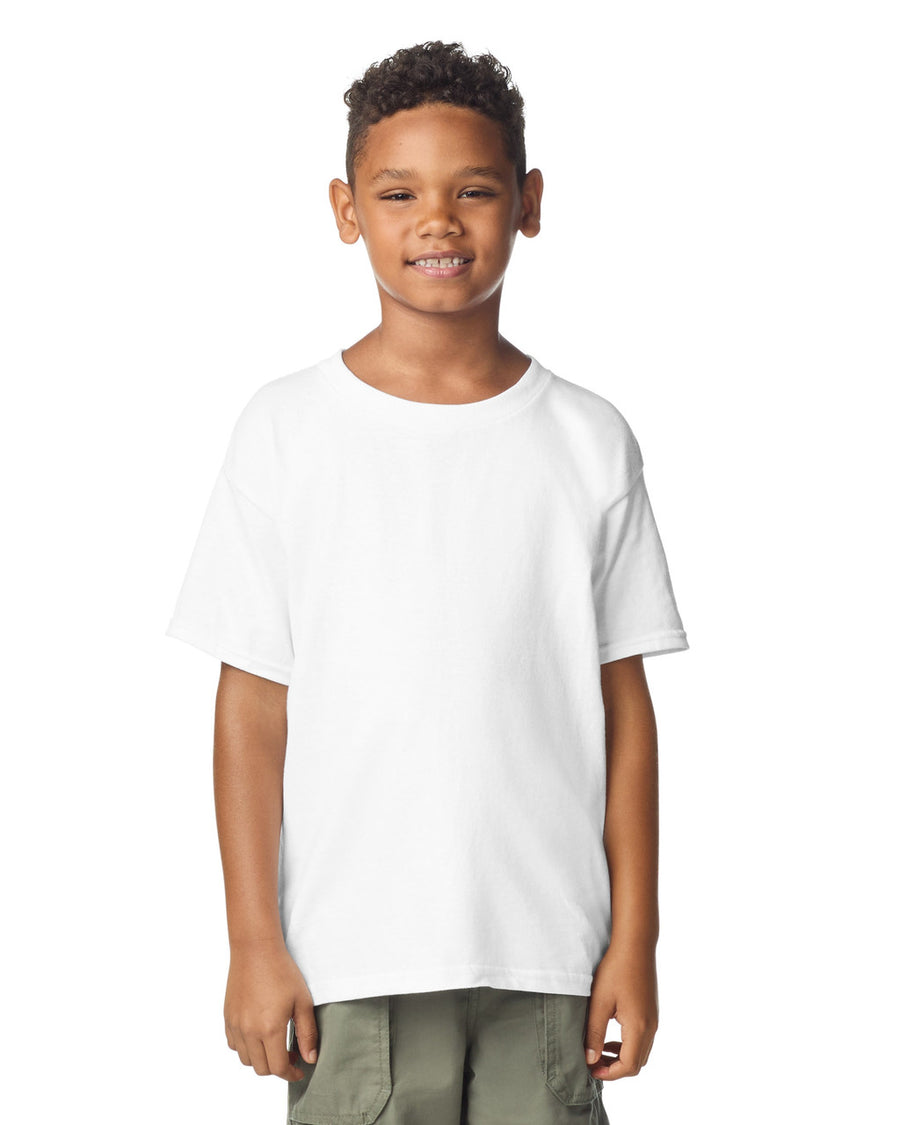 Gildan 5000B Youth Heavy Cotton T-Shirt - White - model front