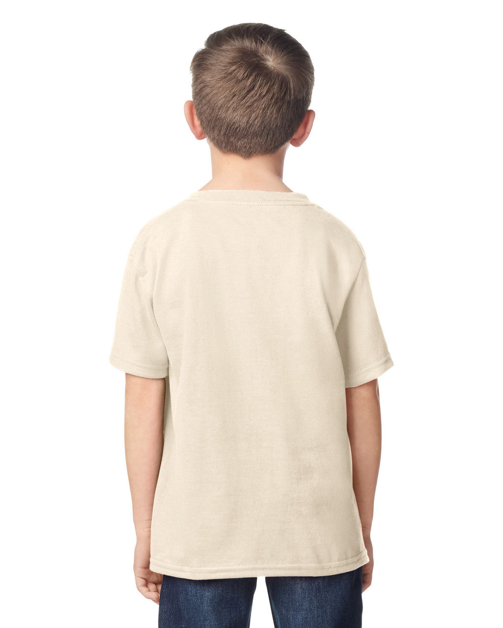 Gildan 5000B Youth Heavy Cotton T-Shirt - Natural - model back
