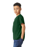 Gildan 5000B Youth Heavy Cotton T-Shirt - Forest Green - model side