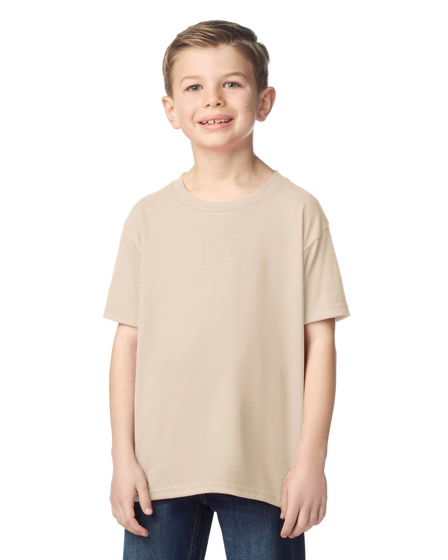 Gildan 5000B Youth Heavy Cotton T-Shirt - Sand - model front
