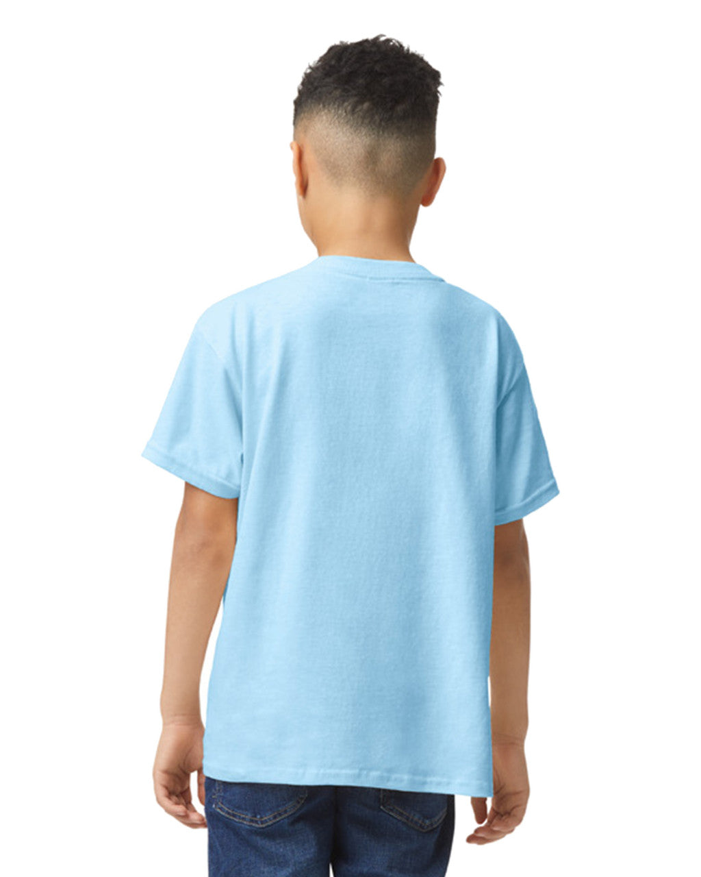 Gildan 5000B Youth Heavy Cotton T-Shirt - Light Blue - model back