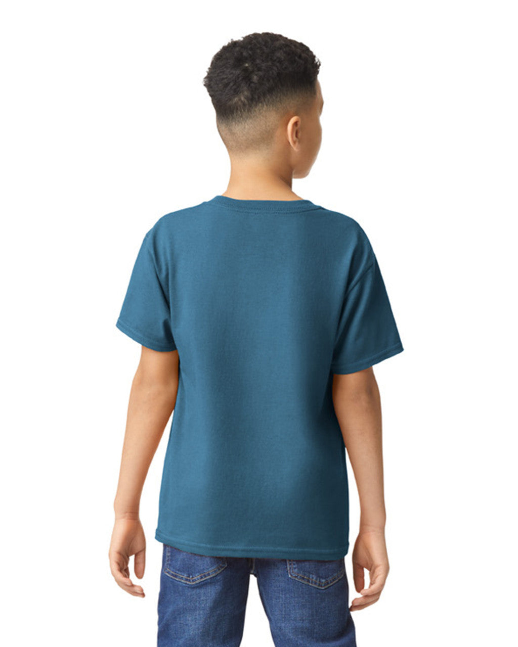 Gildan 5000B Youth Heavy Cotton T-Shirt - Indigo Blue - model back