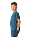 Gildan 5000B Youth Heavy Cotton T-Shirt - Indigo Blue - model side