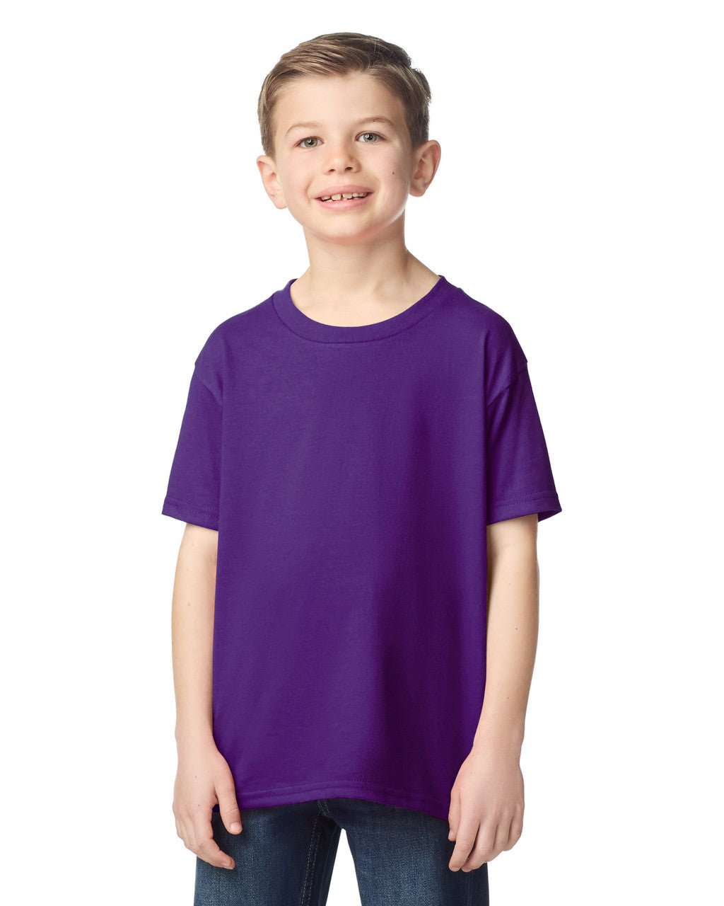 Gildan 5000B Youth Heavy Cotton T-Shirt - Purple - model front