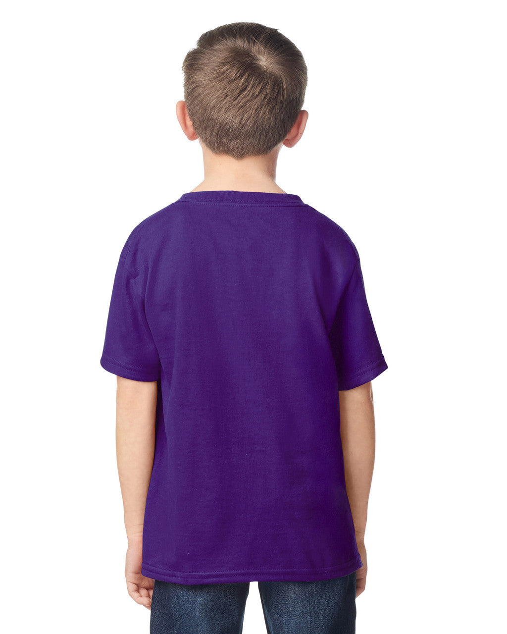 Gildan 5000B Youth Heavy Cotton T-Shirt - Purple - model back