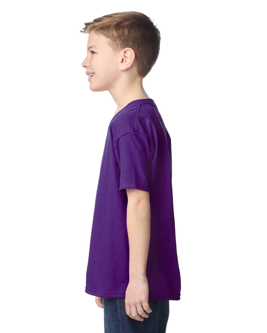 Gildan 5000B Youth Heavy Cotton T-Shirt - Purple - model side