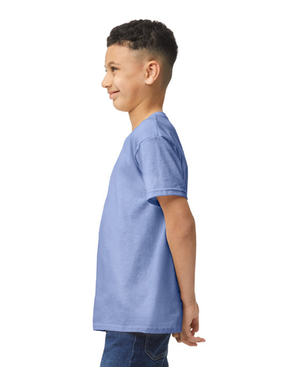 Gildan 5000B Youth Heavy Cotton T-Shirt - Violet - model side
