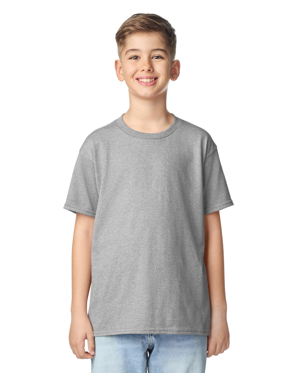 Gildan 5000B Youth Heavy Cotton T-Shirt - Sport Grey - model front