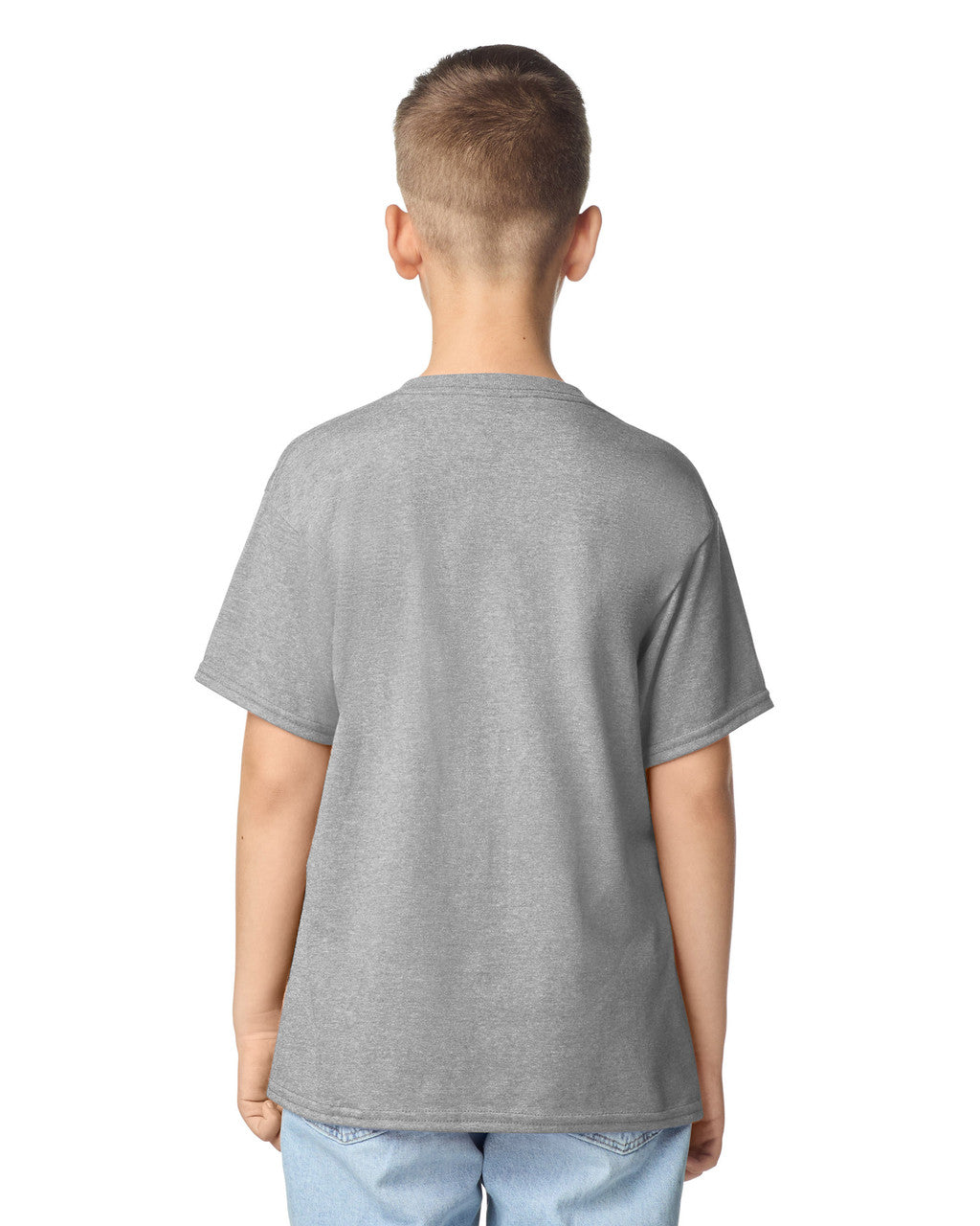 Gildan 5000B Youth Heavy Cotton T-Shirt - Sport Grey - model back