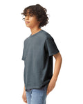 Gildan 5000B Youth Heavy Cotton T-Shirt - Dark Heather - model side
