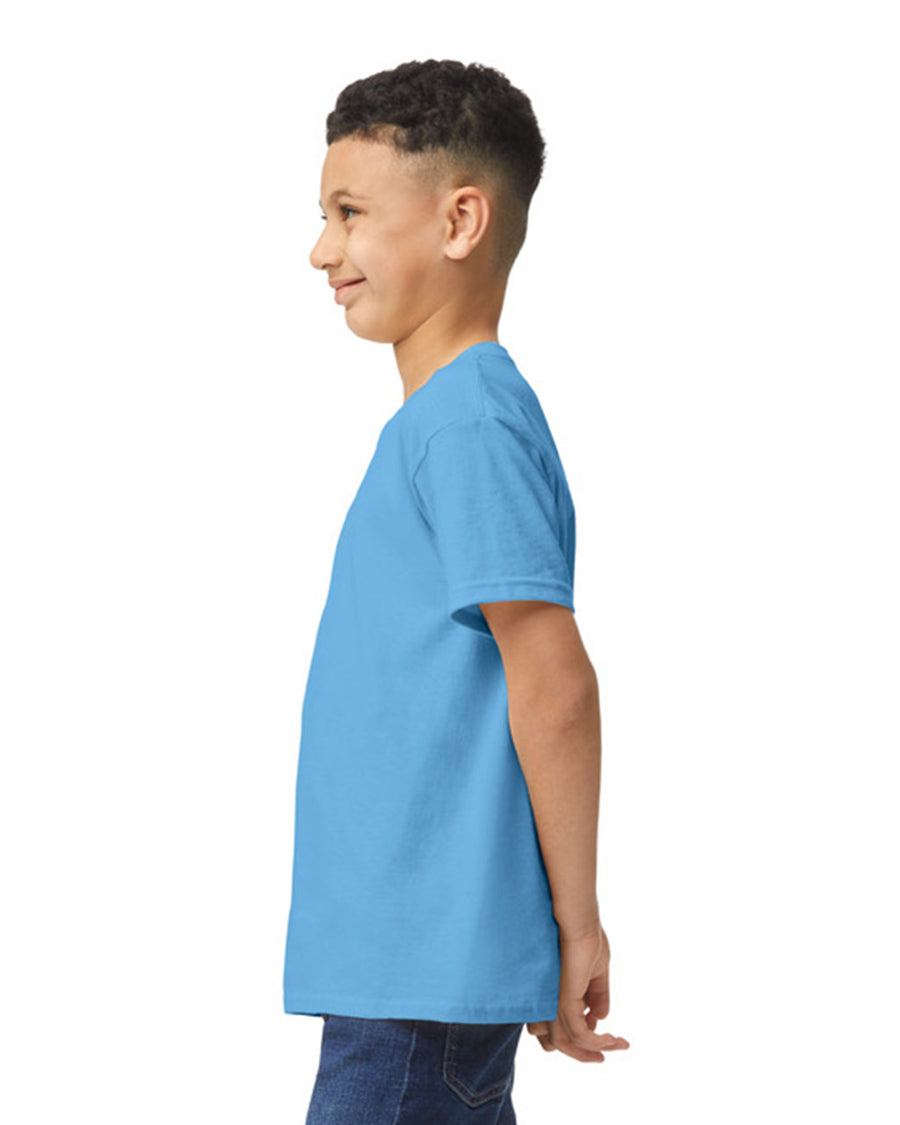 Gildan 5000B Youth Heavy Cotton T-Shirt - Carolina Blue - model side