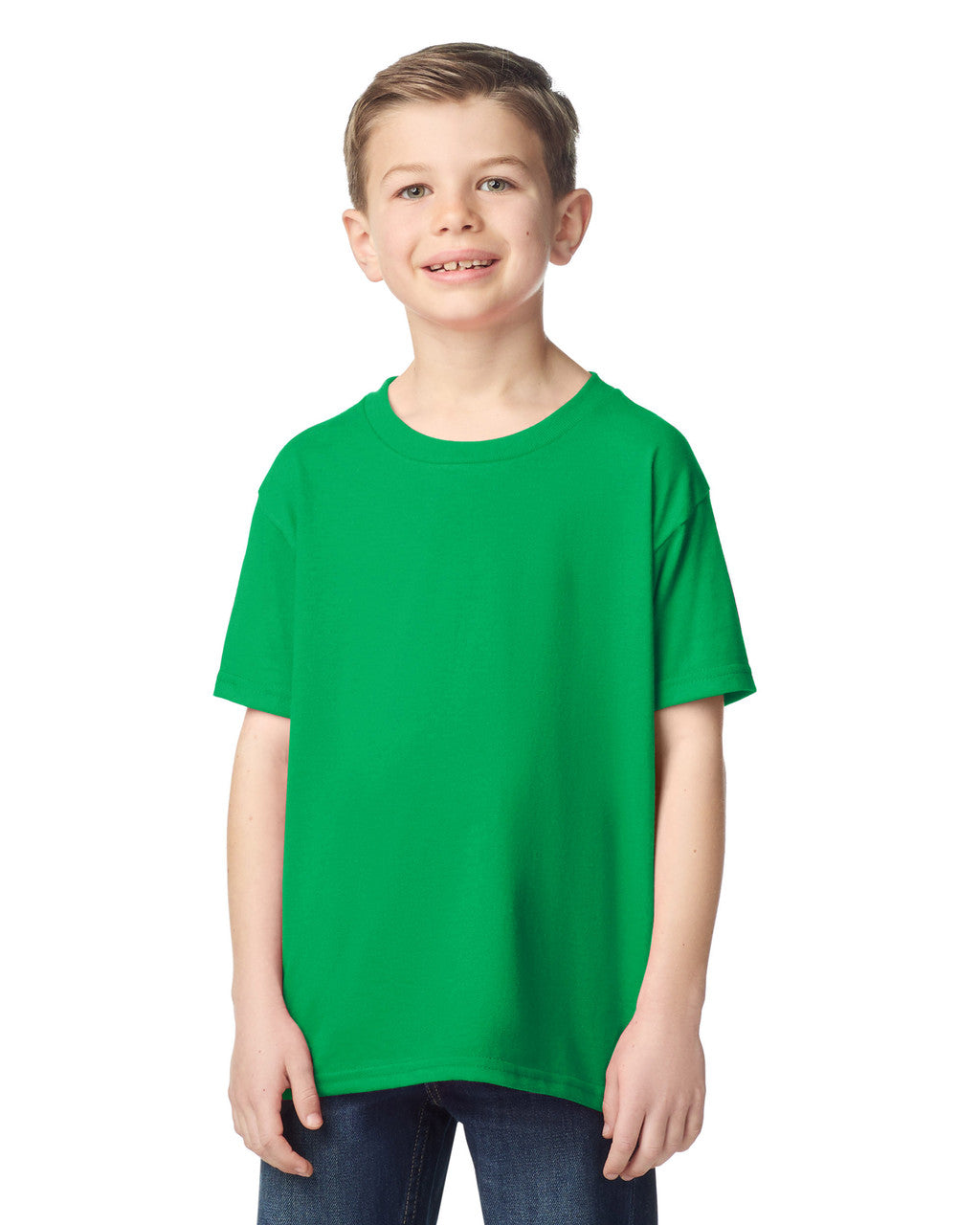 Gildan 5000B Youth Heavy Cotton T-Shirt - Irish Green - model front