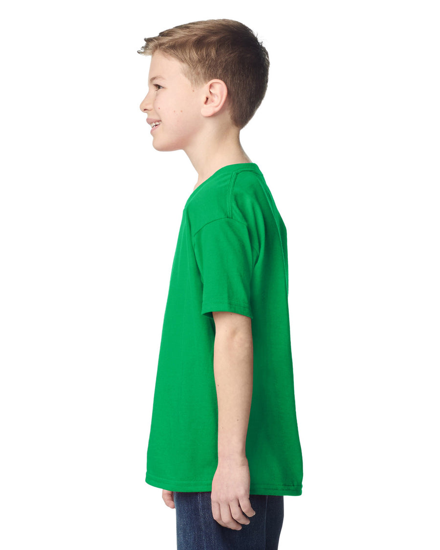 Gildan 5000B Youth Heavy Cotton T-Shirt - Irish Green - model side