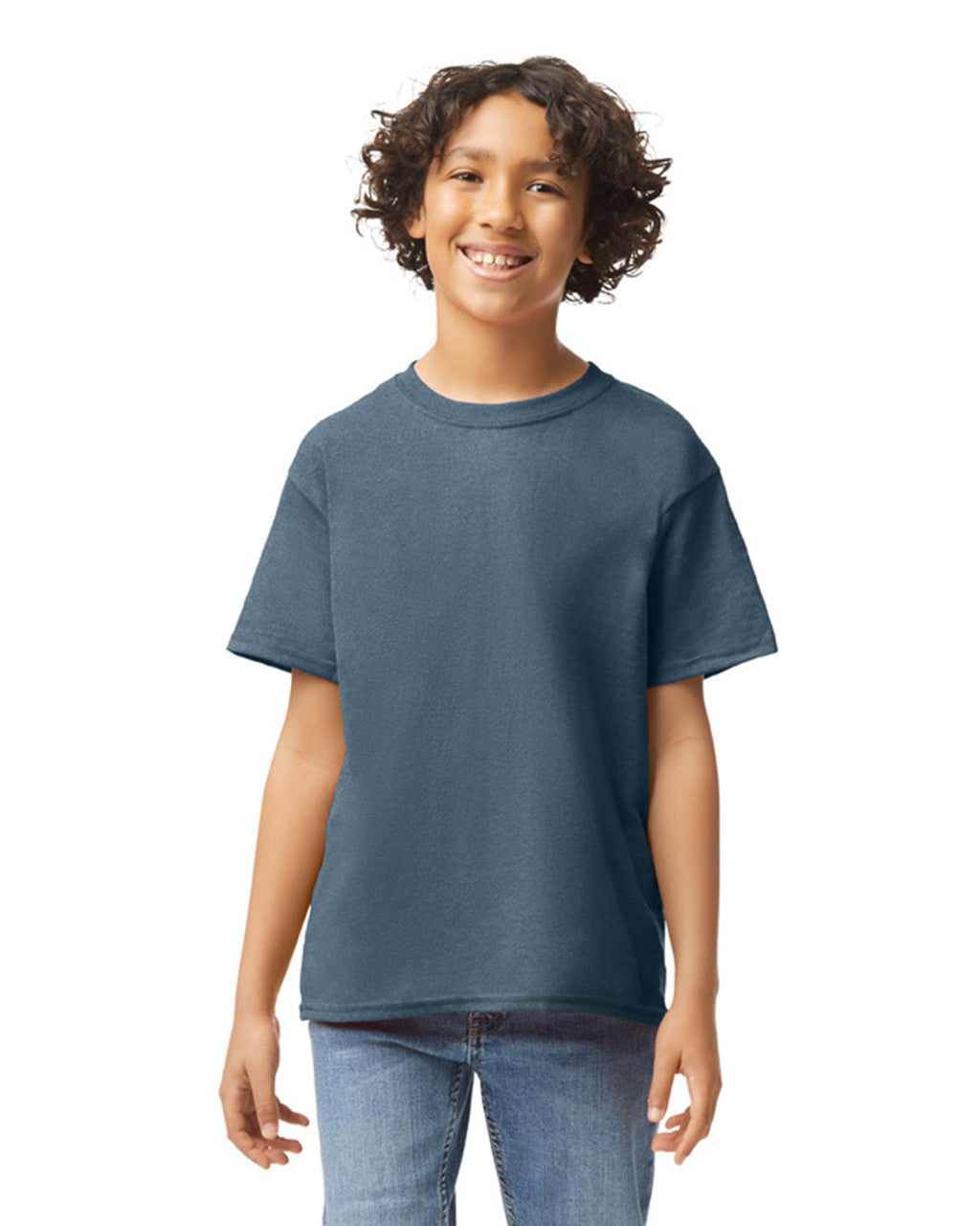 Gildan 5000B Youth Heavy Cotton T-Shirt - Navy - model front