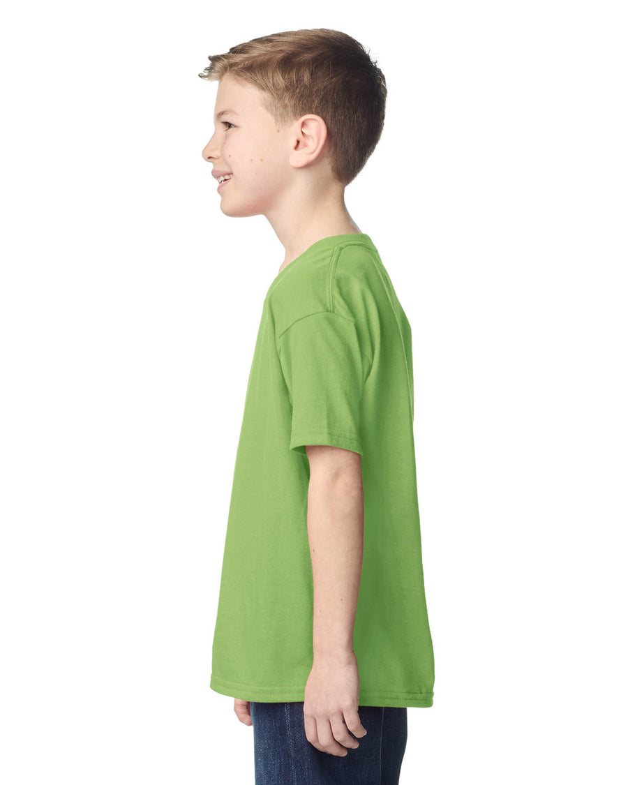 Gildan 5000B Youth Heavy Cotton T-Shirt - Kiwi - model side