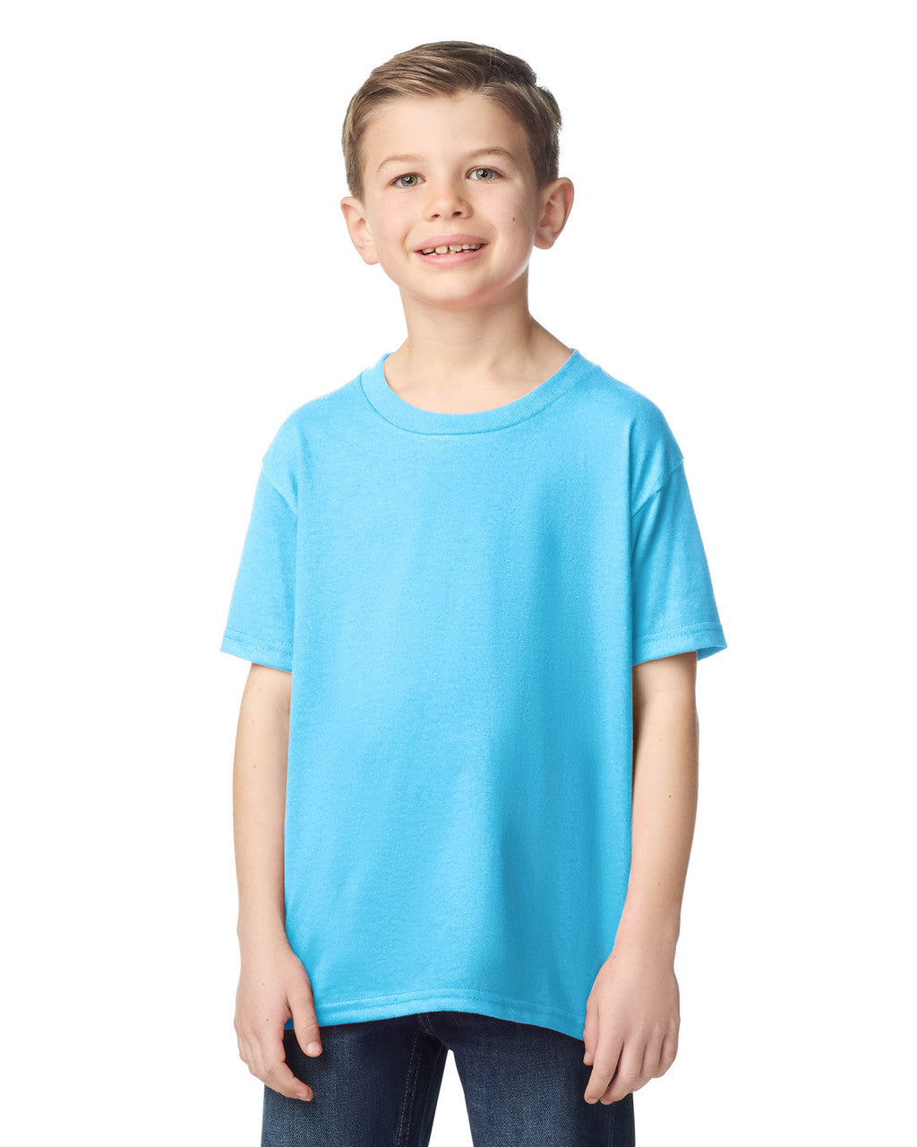 Gildan 5000B Youth Heavy Cotton T-Shirt - Sky - model front