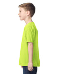 Gildan 5000B Youth Heavy Cotton T-Shirt - Safety Green - model side