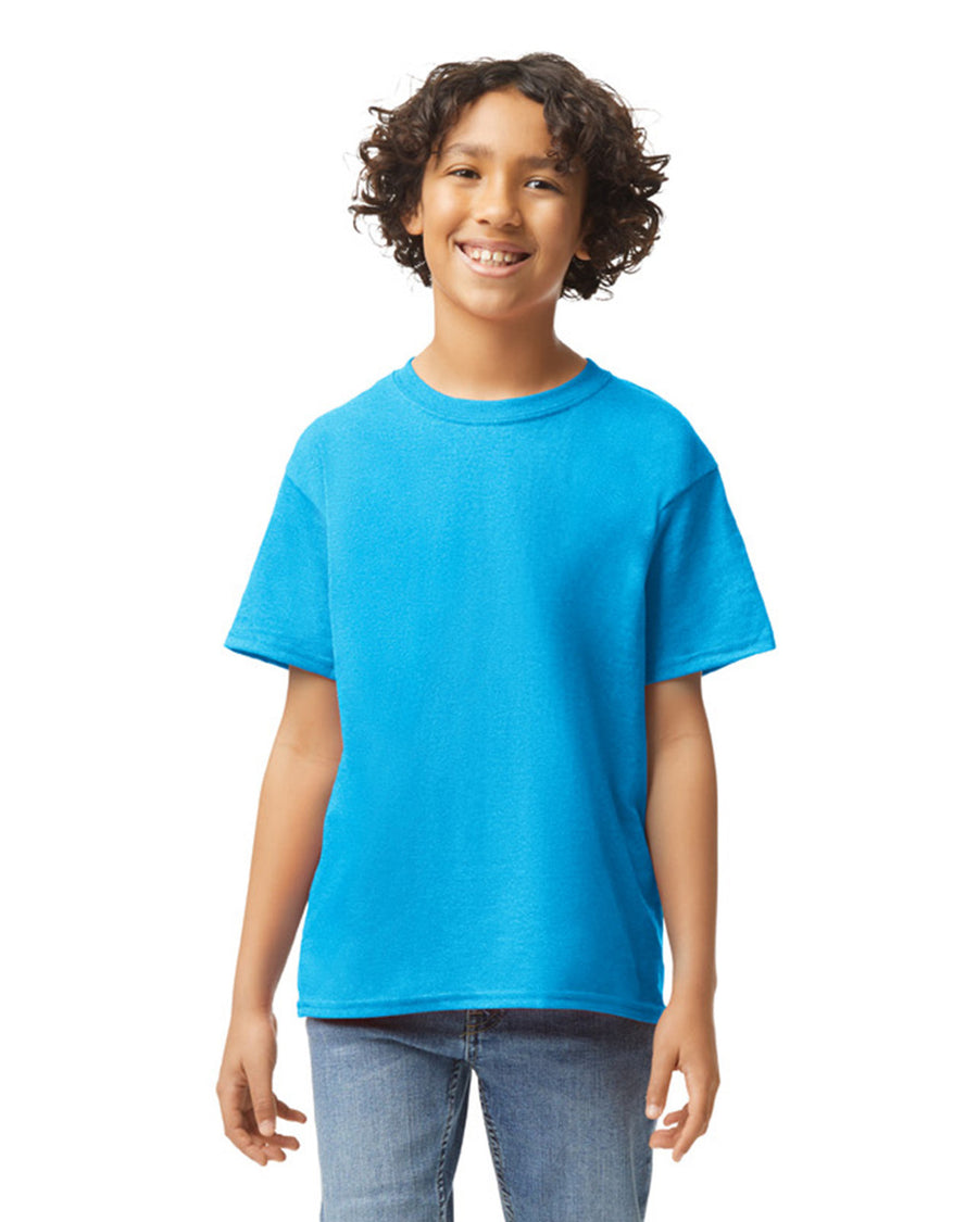 Gildan 5000B Youth Heavy Cotton T-Shirt - Sapphire - model front