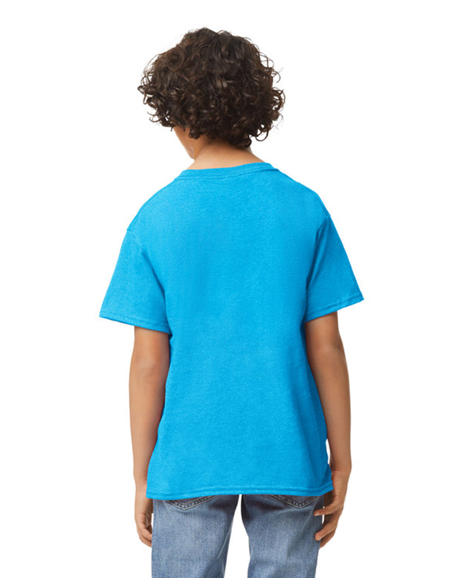 Gildan 5000B Youth Heavy Cotton T-Shirt - Sapphire - model back