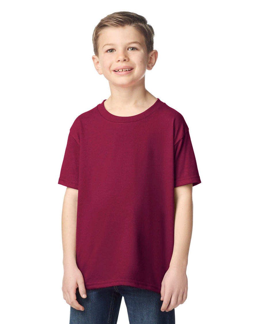 Gildan 5000B Youth Heavy Cotton T-Shirt - Garnet - model front