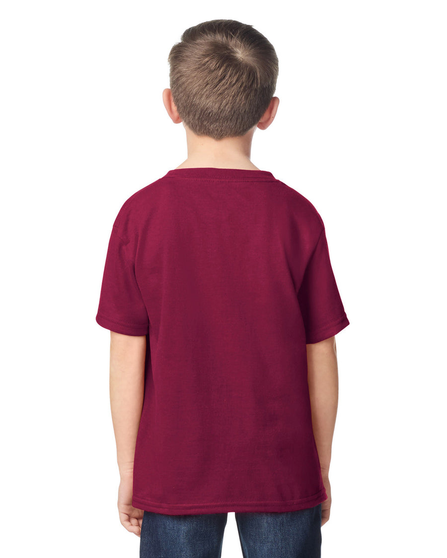 Gildan 5000B Youth Heavy Cotton T-Shirt - Garnet - model back