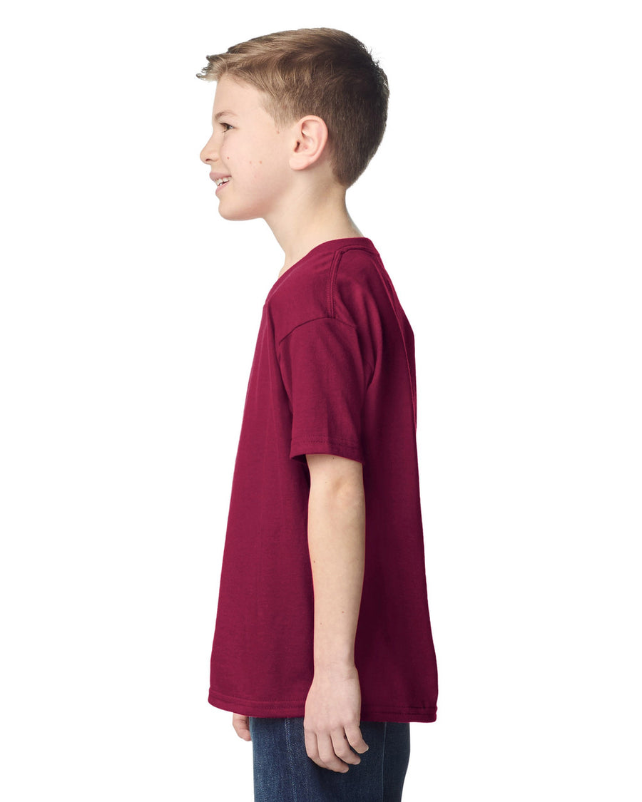 Gildan 5000B Youth Heavy Cotton T-Shirt - Garnet - model side