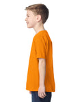 Gildan 5000B Youth Heavy Cotton T-Shirt - Tennessee Orange - model side