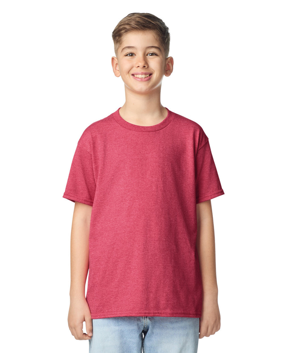 Gildan 5000B Youth Heavy Cotton T-Shirt - Red - model front