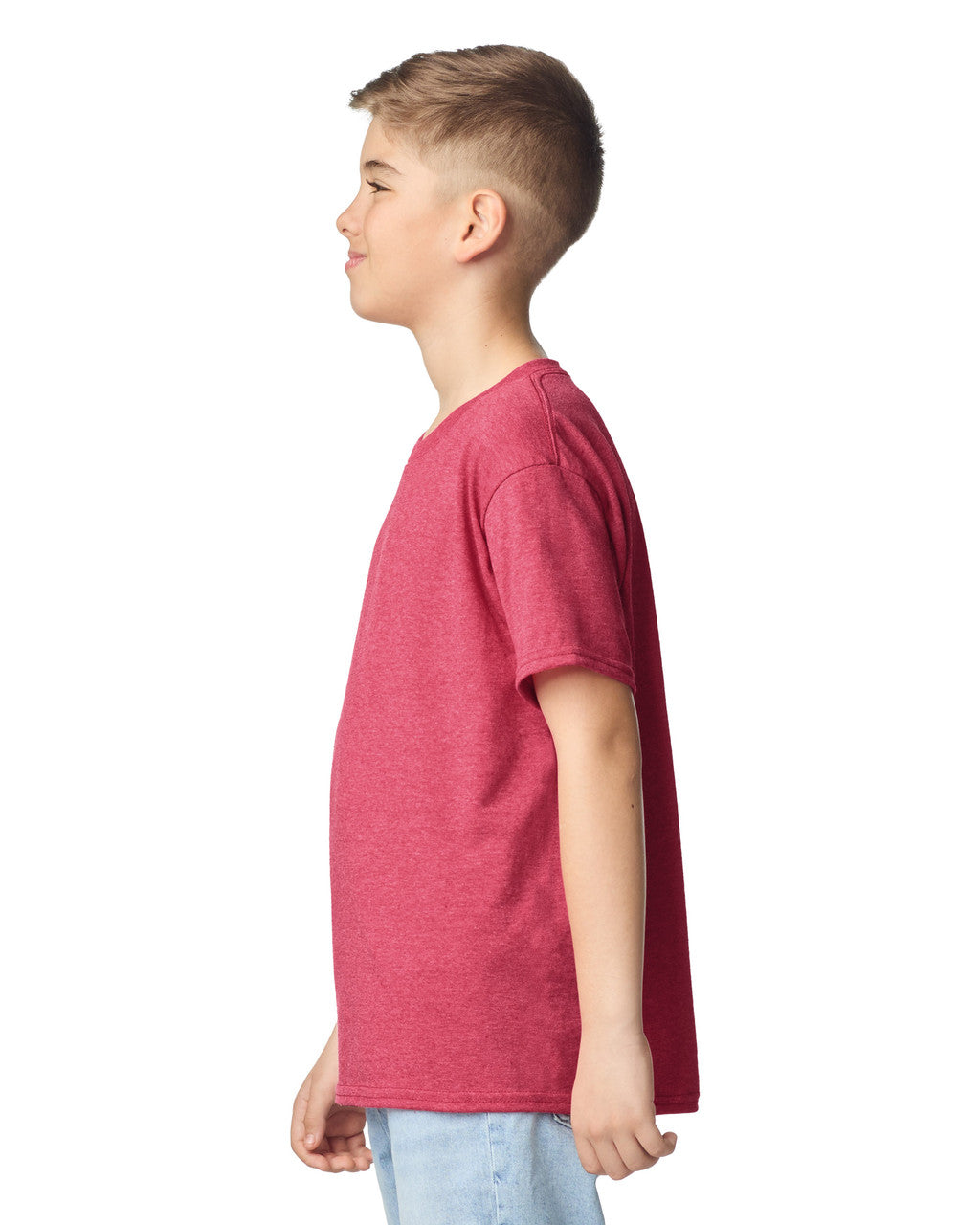 Gildan 5000B Youth Heavy Cotton T-Shirt - Red - model side
