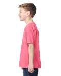 Gildan 5000B Youth Heavy Cotton T-Shirt - Coral Silk - model side