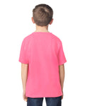 Gildan 5000B Youth Heavy Cotton T-Shirt - Safety Pink - model back