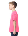 Gildan 5000B Youth Heavy Cotton T-Shirt - Safety Pink - model side