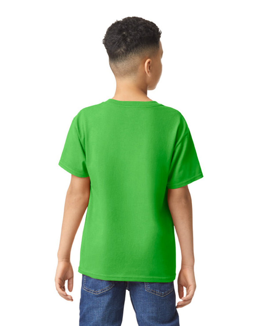 Gildan 5000B Youth Heavy Cotton T-Shirt - Electric Green - model back