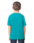 Gildan 5000B Youth Heavy Cotton T-Shirt - Tropical Blue - model back