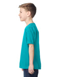 Gildan 5000B Youth Heavy Cotton T-Shirt - Tropical Blue - model side