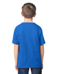 Gildan 5000B Youth Heavy Cotton T-Shirt - Neon Blue - model back