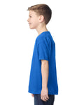 Gildan 5000B Youth Heavy Cotton T-Shirt - Neon Blue - model side