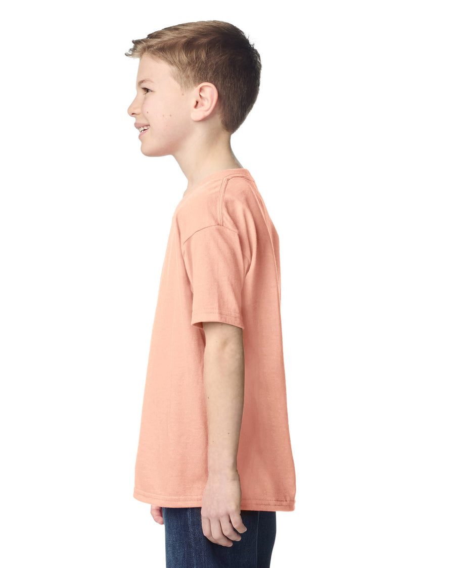 Gildan 5000B Youth Heavy Cotton T-Shirt - Dusty Rose - model side
