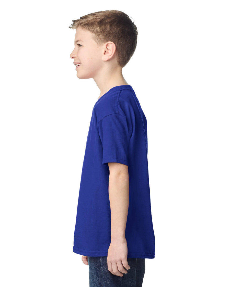 Gildan 5000B Youth Heavy Cotton T-Shirt - Cobalt - model side
