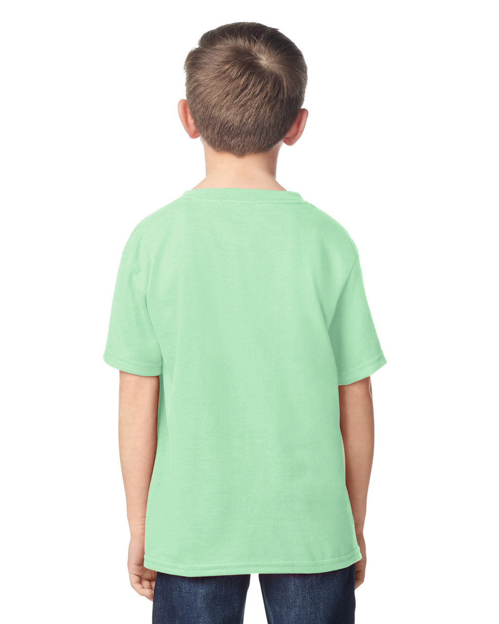 Gildan 5000B Youth Heavy Cotton T-Shirt - Mint Green - model back