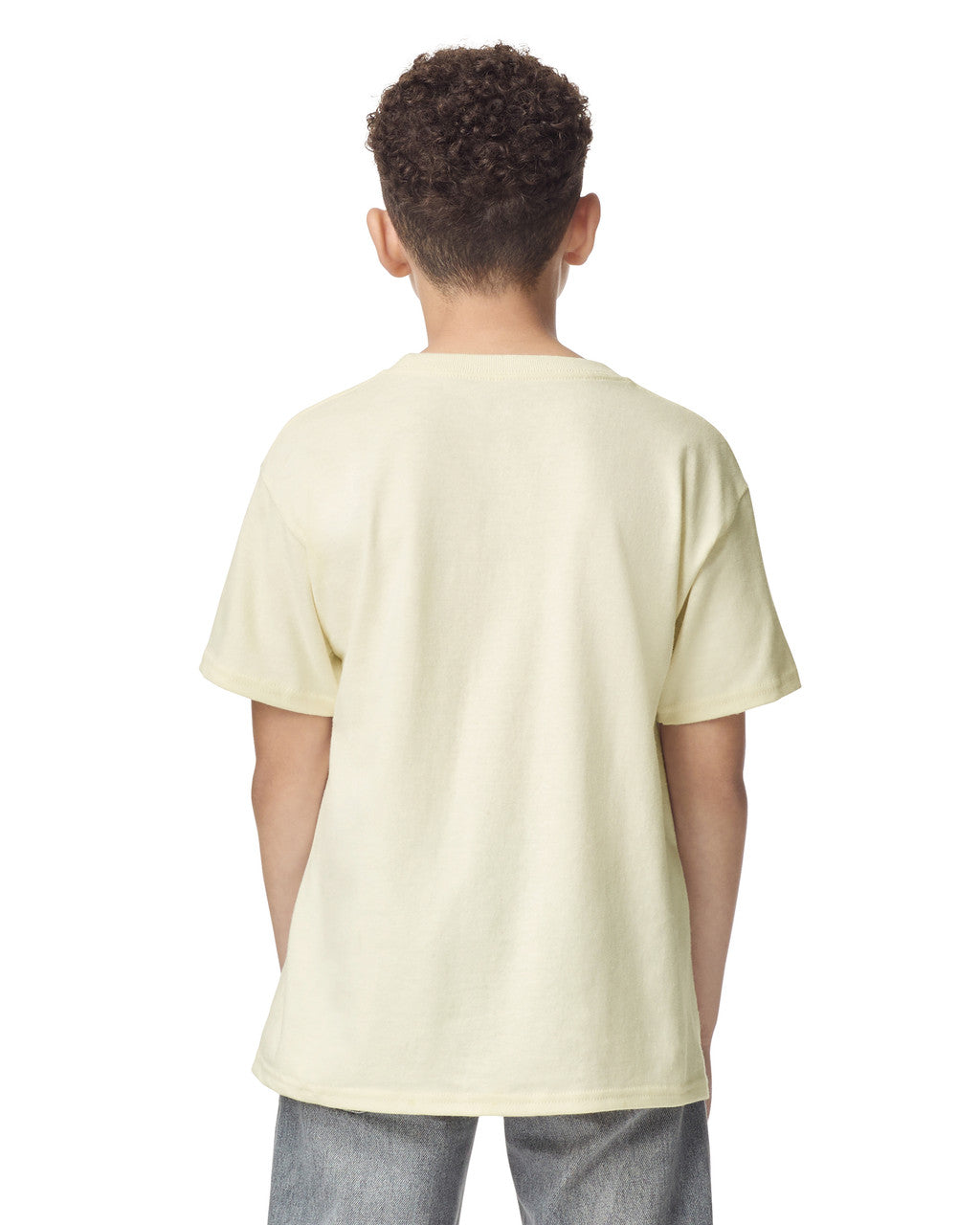 Gildan 5000B Youth Heavy Cotton T-Shirt - Off White - model back