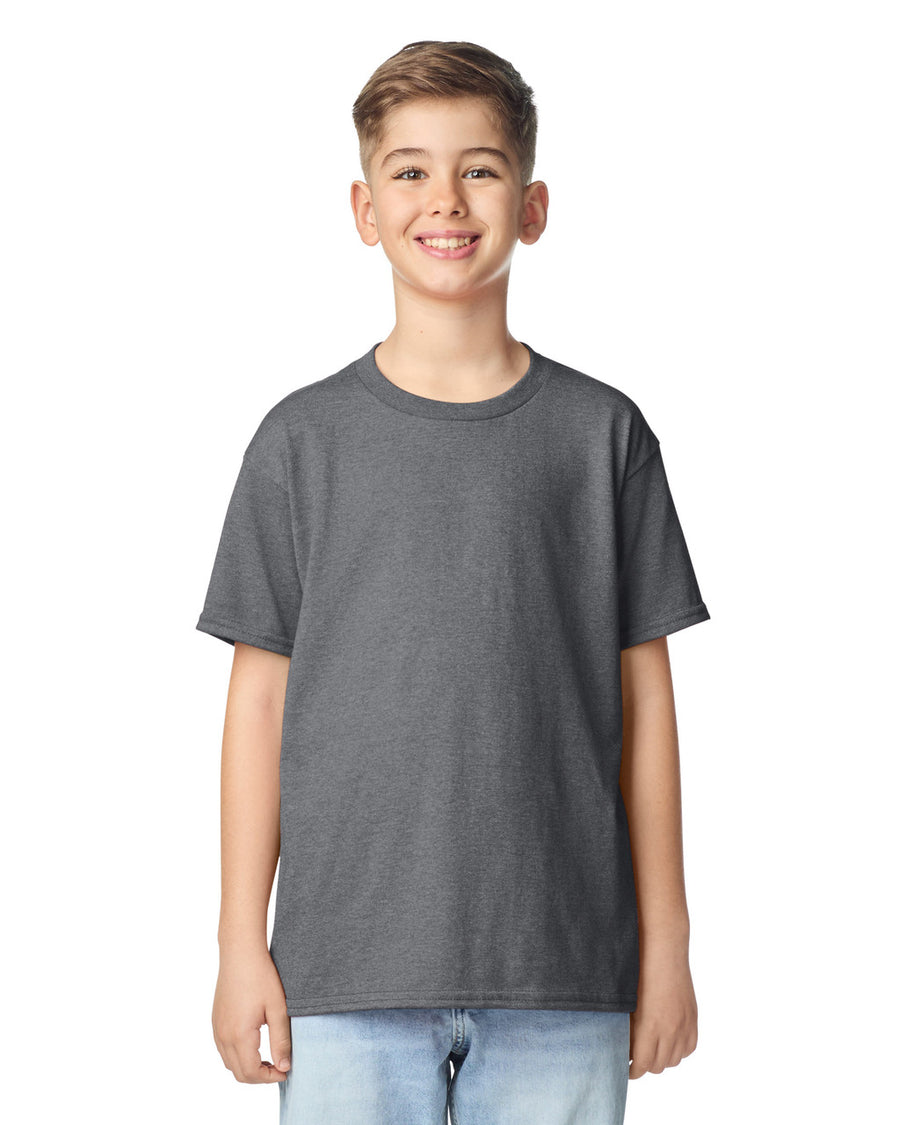 Gildan 5000B Youth Heavy Cotton T-Shirt - Graphite Heather - model front