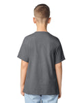Gildan 5000B Youth Heavy Cotton T-Shirt - Graphite Heather - model back