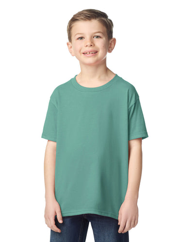 Gildan 5000B Youth Heavy Cotton T-Shirt - Aquatic - model front