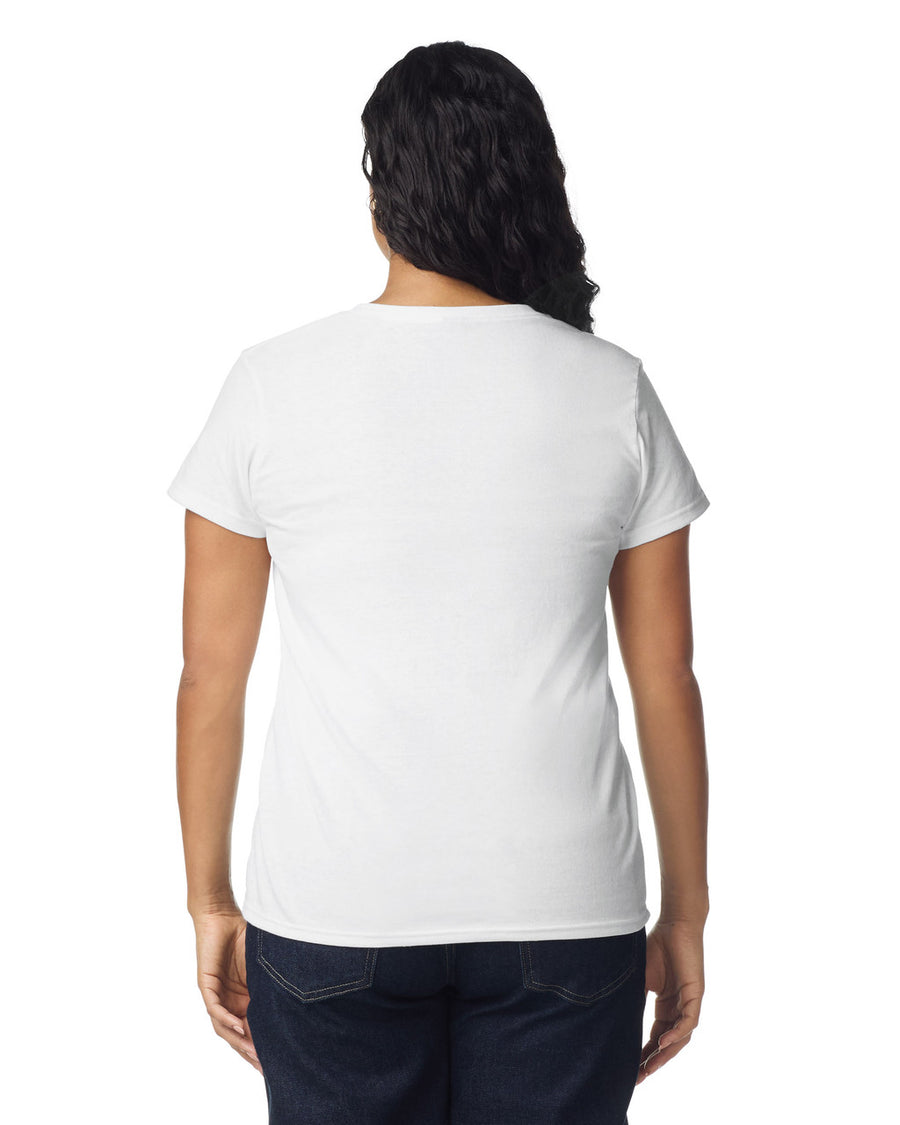 Gildan 5000L Women's Heavy Cotton T-Shirt - White - model back
