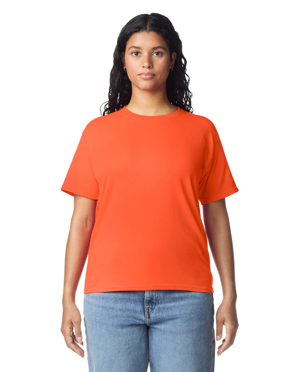 Gildan 5000L Women's Heavy Cotton T-Shirt - Orange - model front